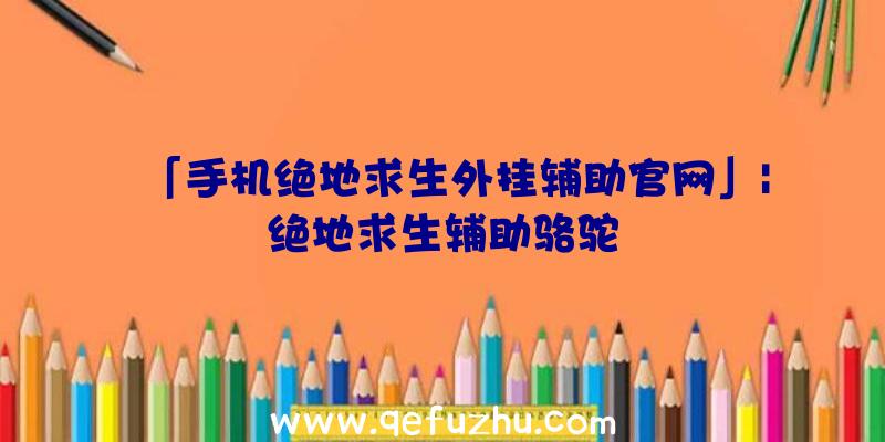 「手机绝地求生外挂辅助官网」|绝地求生辅助骆驼